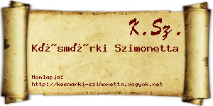 Késmárki Szimonetta névjegykártya